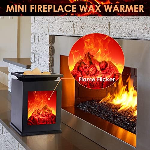 SALKING Unique Fireplace Electric Wax Burner, Metal Wax Warmer Melter Fragrance Oil Burner Décor Fireplace Design for Home,Bedroom,Birthday Gifts