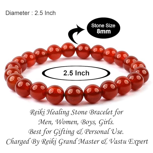 Image of Reiki Crystal Products Natural Crystal Stone 8 mm Round Bead Bracelet for Men & Women | Stretchable Gemstone Bracelet for Meditation, Yoga, Reiki & Daily Wear