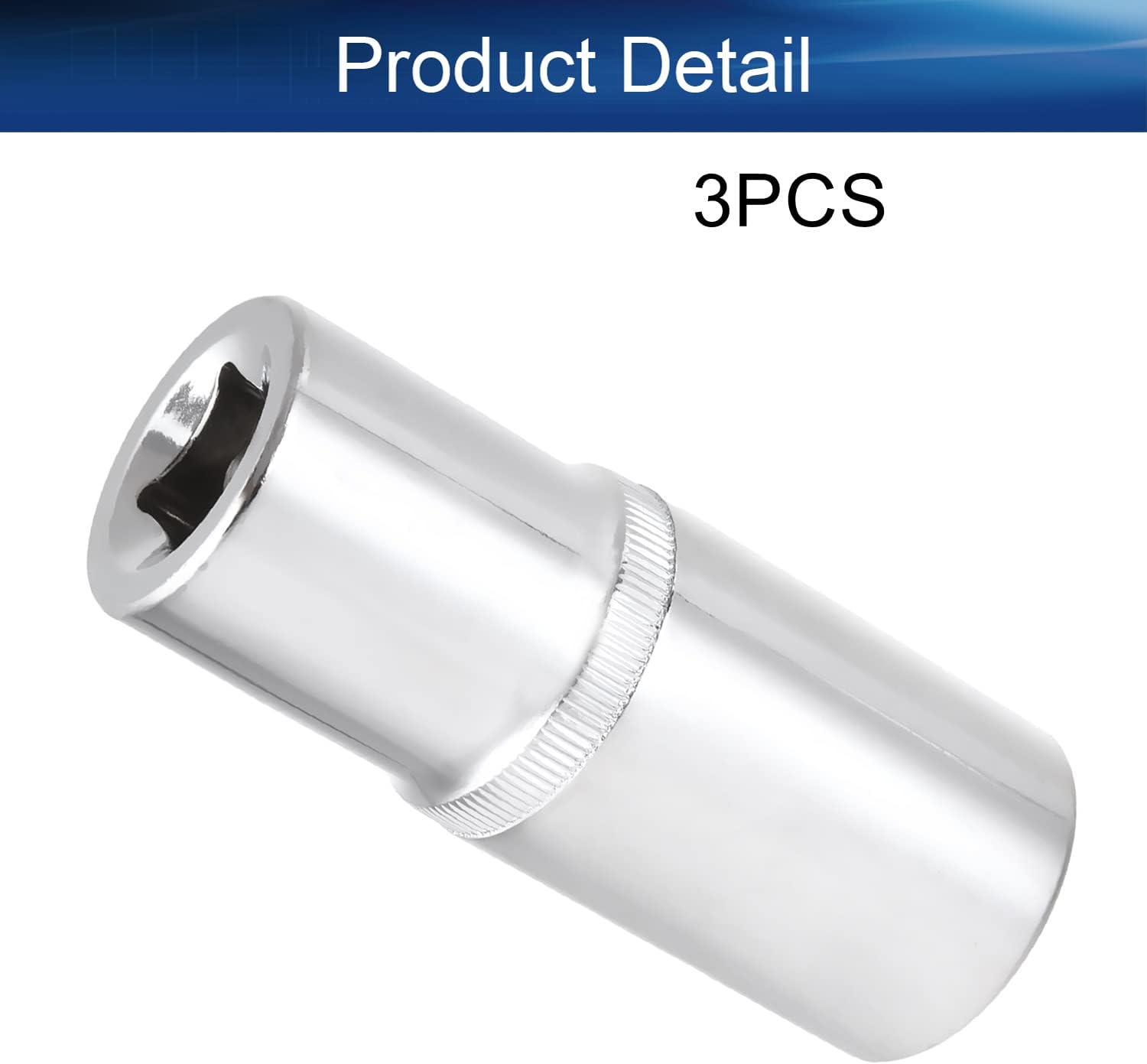 Auniwaig 1/2 Inch Drive Deep Socket, 24mm, 12-Point Torx Socket, Metric, Cr-V 3pcs