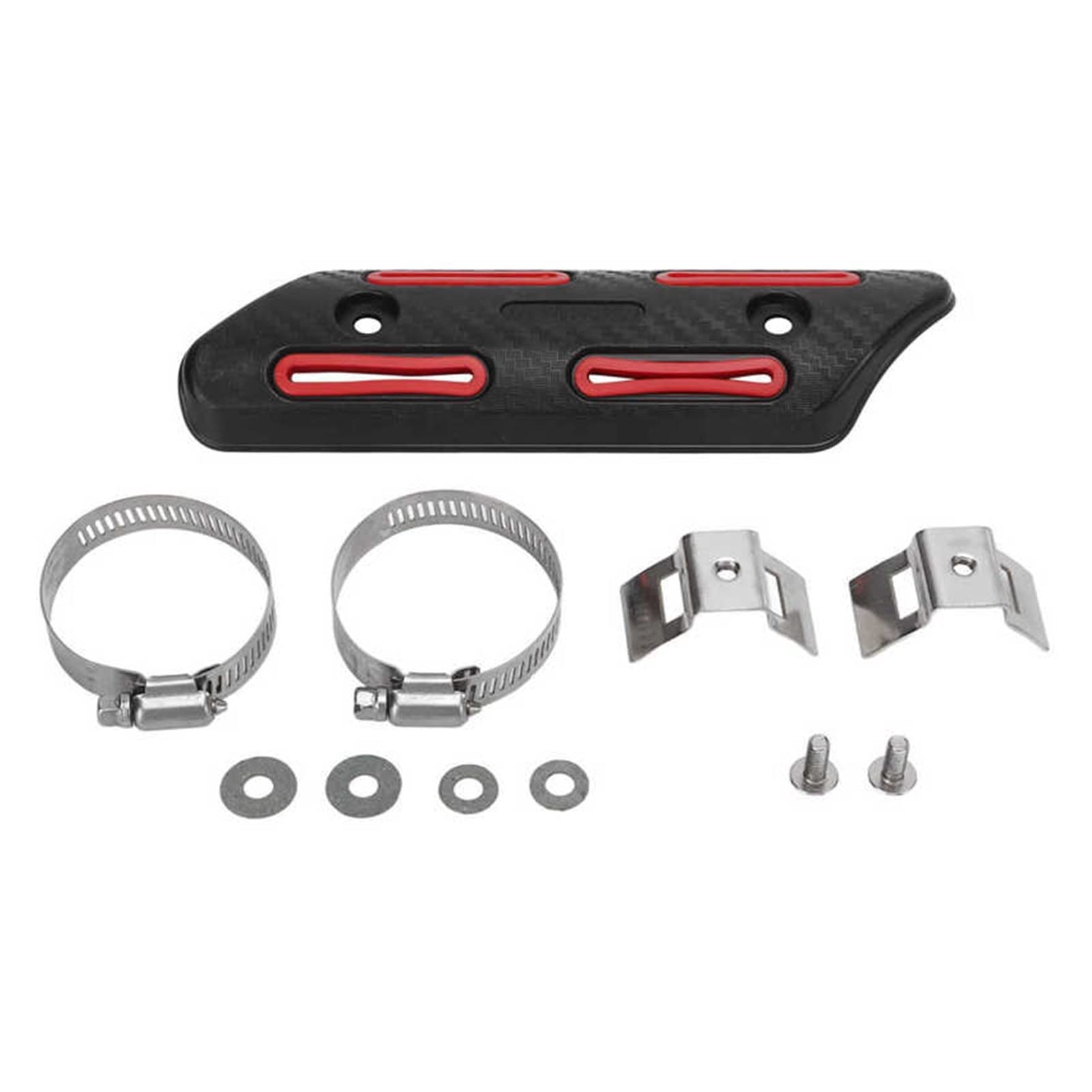 STRNG 25-51mm Universal Exhaust Pipe Heat Shield Guard Insulation Cover for 4 Stroke Motorcycles ATVs UTVs Offroad Vehicles (Color : Red)