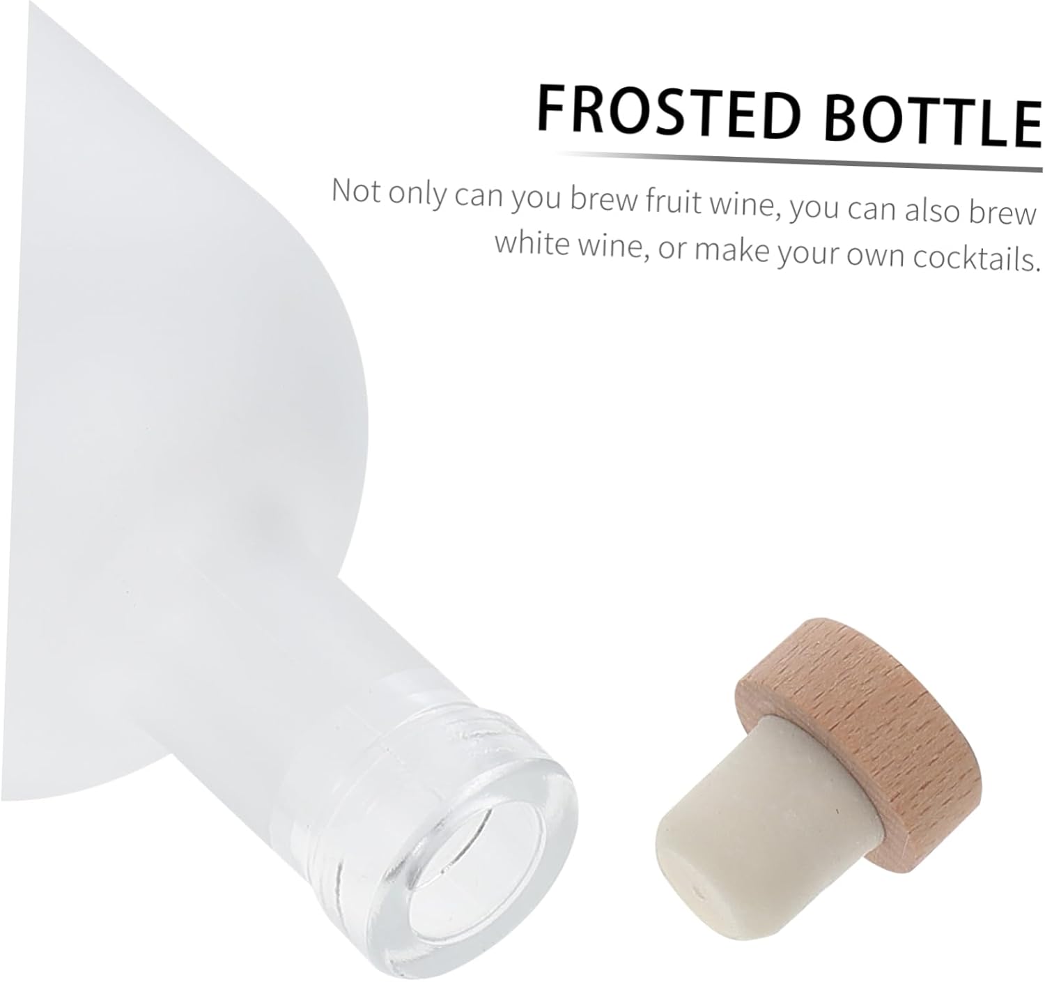 2Pcs Glass Fruit Wine Bottles Cork Seal Frosted Finish for DIY Beverage Brewing for Parties and Home Use