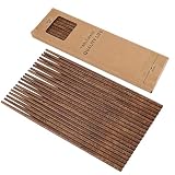 10 Pares de Palillos de Madera Reutilizables Japoneses y Chinos, Bambú Natural, Diseño Tradicional, Cocina Hogareña y Restaurantes, Fáciles de Limpiar, pour Uso Diario Hotelero, 24cm