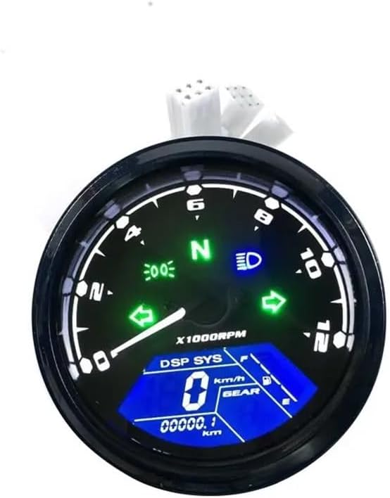 Tachometer Odometer Universal Motorcycle 12000RMP Speedometer Odometer Tachometer 1-4 Cylinders Motorbike Gauge Motorcycle Digital Dash