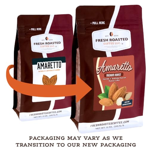 Image of Fresh Roasted Coffee, Amaretto Flavored Drip Ground Coffee, Medium Roast, Kosher, 12 oz