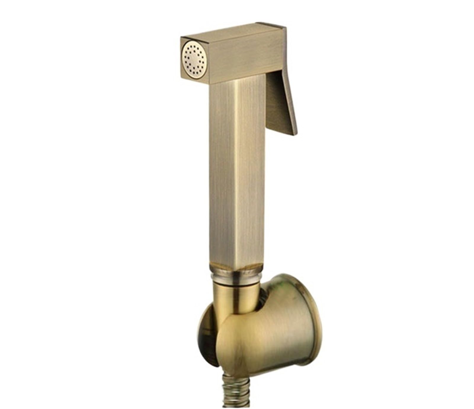 ZYCHSJXA Antique Bronze Brass Handheld Bidet Spray Shower Set Copper Sprayer Lanos Toilet Faucet Lavatory BD123(Set b)