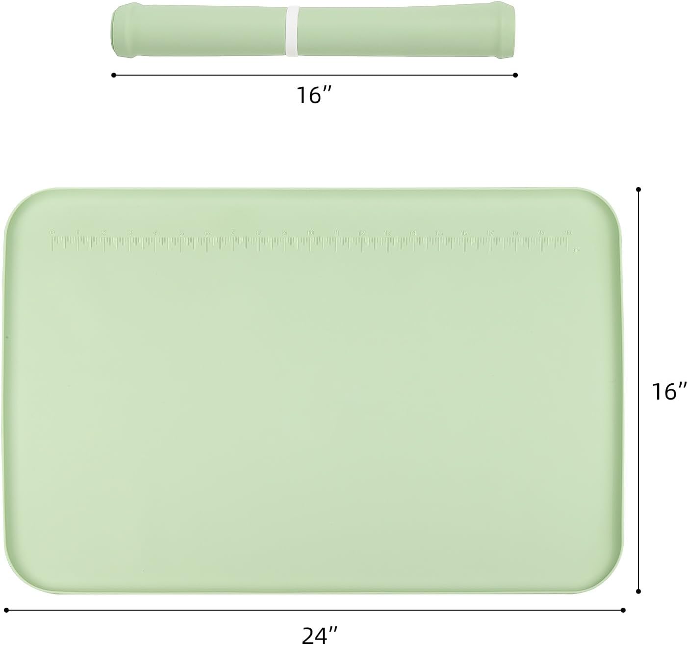 acDesign 2Pcs Silicone Painting Mat with Raised Edge 24" x 16" Waterproof Non-Slip Silicone Craft Mat for Painting, Clay,Jewelry-Making,Green - Image 2