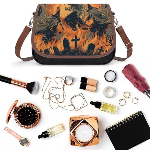 Sac messager imperméable en cuir de qualité supérieure style sorcière