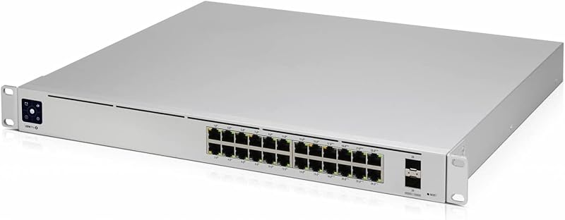 UniFi Switch PRO 24, 10 Gbps, Managed, L3, 24x Gigabit Ethernet (RJ45, SFP+), Plastic Case, Compatible with Desktop, Laptop, Printer, Server