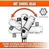 HORUSDY 3/8 Drive 90-Tooth Flex Head Ratchet Handle, 180 Adjustable CR-V Ratchet with Quick Release & Reversible Switch, 4 Swing Arc Socket Wrench for Automotive, Bike & DIY Repair