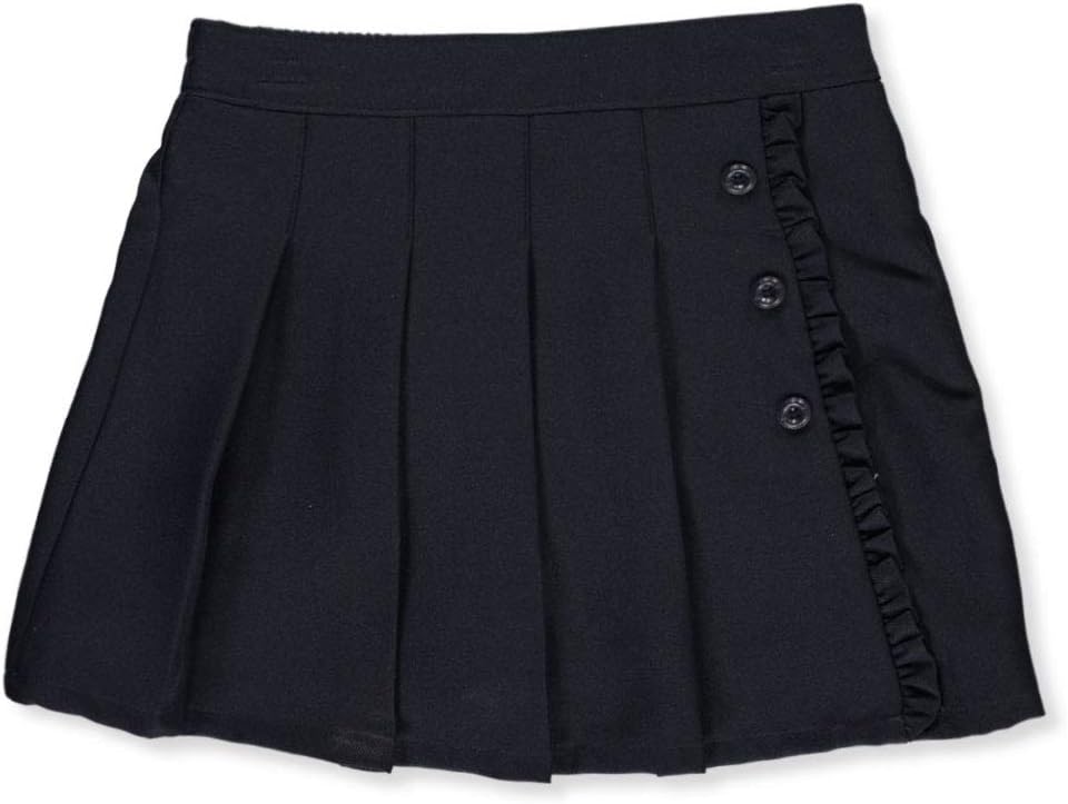 Falda plisada de uniforme escolar para niña con calzoncillos y cintura de punto