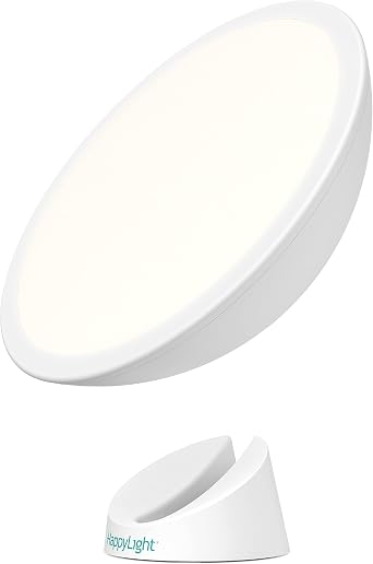 Verilux HappyLight Halo - Cordless LED Light Therapy Lamp with a 360 Magnetic Base & Rechargeable Battery for Portable, UV-Free, Full Spectrum 10,000 LUX Light with Adjustable Brightness and Color