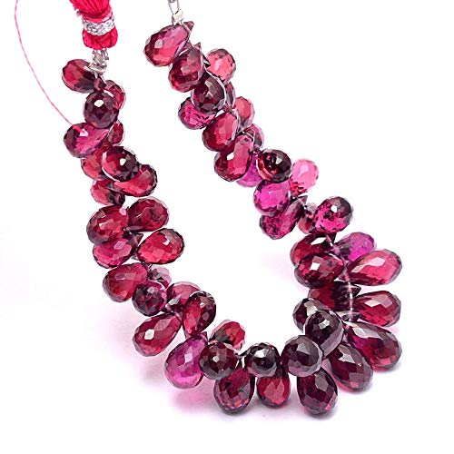 Grenat rhodolite naturel en perles briolette de forme larme facettée AAA+ pour création de bijoux