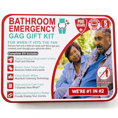 Funny Bathroom Emergency Kit, Poop Prank Gift Set with Wipes and Underwear