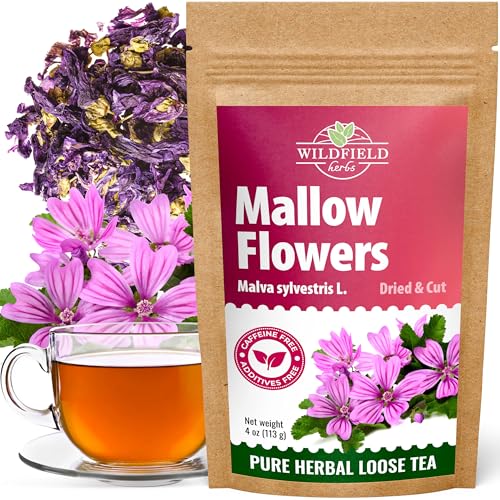 Image of 4 oz. Malva Tea Mallow Herb Mallow Flower Leaves Herbal Tea (Malva) - 113g Herb
