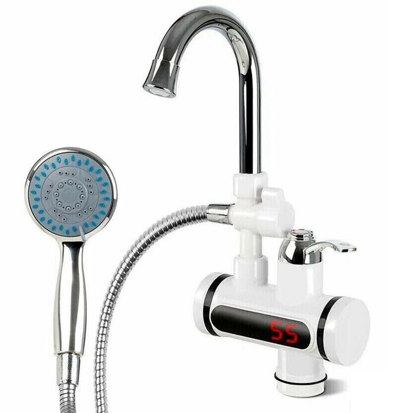 DISCORAMA® - RUBINETTO MISCELATORE ELETTRICO A ACQUA CALDA CON DISPLAY, RUBINETTO DA CUCINA ELETTRICO CON MANOVELLA REGOLABILE SCALDA FONTANA