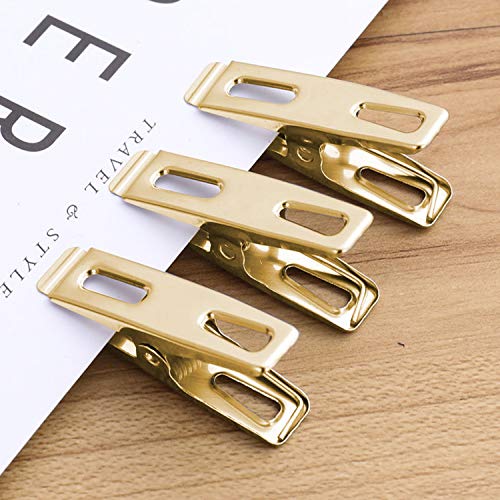 Aitrai Stainless Steel Clothespins-50 Pack Gold Clothespins Wire Metal Clothes Pins Laundry Clips For Outdoor Clothesline Home Kitchen Travel Office Decor Food Bag (Gold) #TOP4