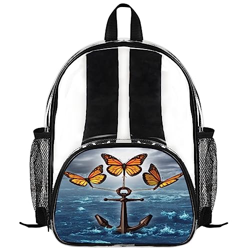Sac à dos étanche en PVC transparent résistant pour écolier multicolore
