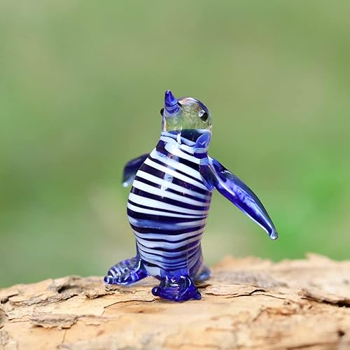 Miniatura 2 de DANUSORNGEANG Vidrio de arte soplado a mano colección de animales en miniatura de pingüinos de la suerte miniaturas de casa de muñecas decoraciones