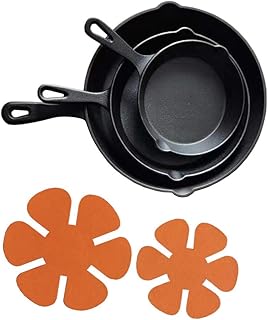 HAWOK Cast Iron Skillet (6inch 8inch 10inc)with Protectors Set of 5…