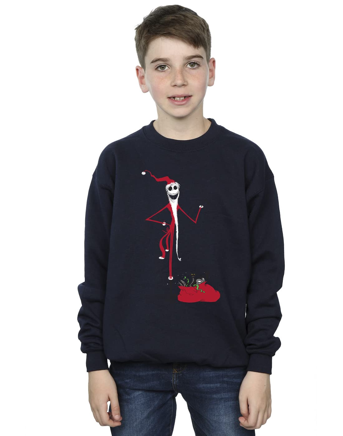 Absolute Cult The Nightmare Before Christmas Boys Sweatshirt Navy Blue 9-11 Years
