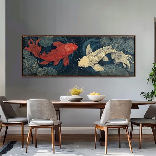 Impression carpes koï japonaises grand format avec cadre intérieur - 4