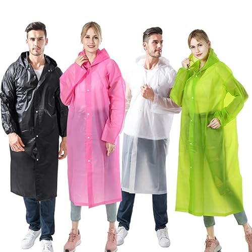 URPIZY Lot de 5 vestes de pluie en tissu imperméable d'urgence unisexe pour voyage, camping, femmes et hommes (couleur aléatoire) Cover