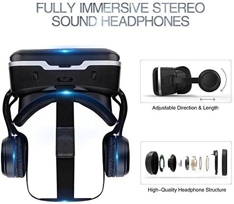 VR Headset,Virtual Reality Headset,VR Glasses,VR Goggles-for 3D VR Movies Video Games,Compatible for iPh 7/7+/6s/6+/6/5,Samsung,Huawei,Google,Moto & All Android Smartphone(Newest style)
