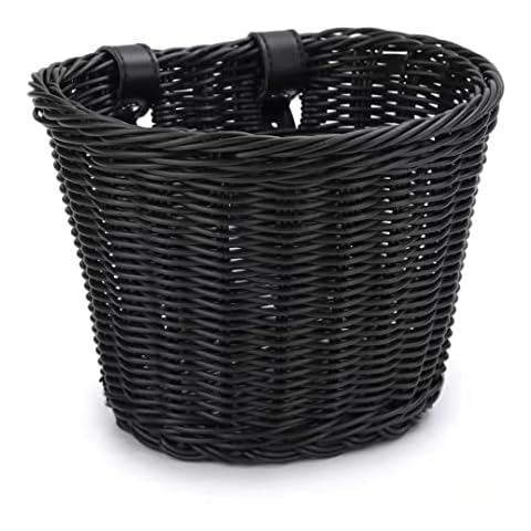 Bike Basket with Adjustable Straps and Hand-Woven Design Cover