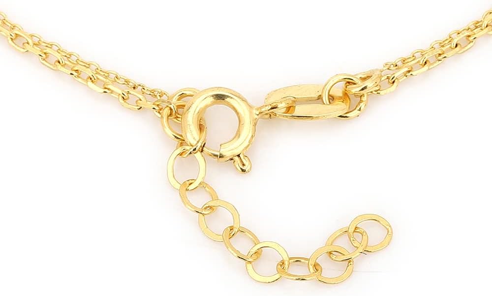 Vanbelle 18K Gold Plated Jewelry - Double Layered Beaded Chain Hamsa Bracelet with Cubic Zirconia Stones - Beautifully Handcrafted for Women - 6.5" Long + 2" Extender - Image 3