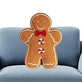 Déclaration créative de vacances : ce coussin en pain d'épice ajoute un accent ludique au Nouvel An à votre décoration festive et s'intègre parfaitement dans les fêtes à la maison comme peluche saisonnière