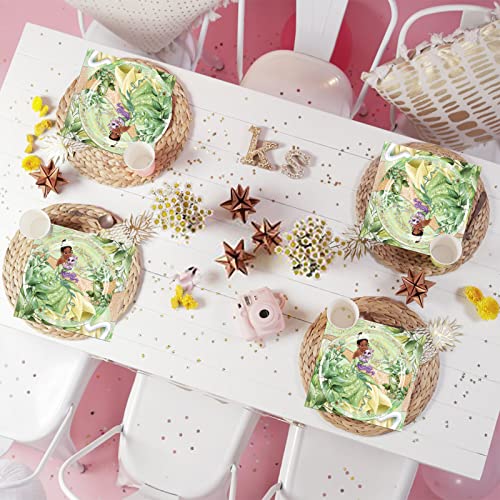 Nuwontun Tiana Party Supplies Tiana Birthday Party Favors Includes Cups Plates Napkins For Tiana Birthday Baby Shower Decor (Tiana) #TOP3