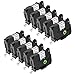NineLeaf 10 Pack Laminated Tapes Compatible for Brother TZe-241 TZe241 TZ-241 TZ241 18mm Black on White