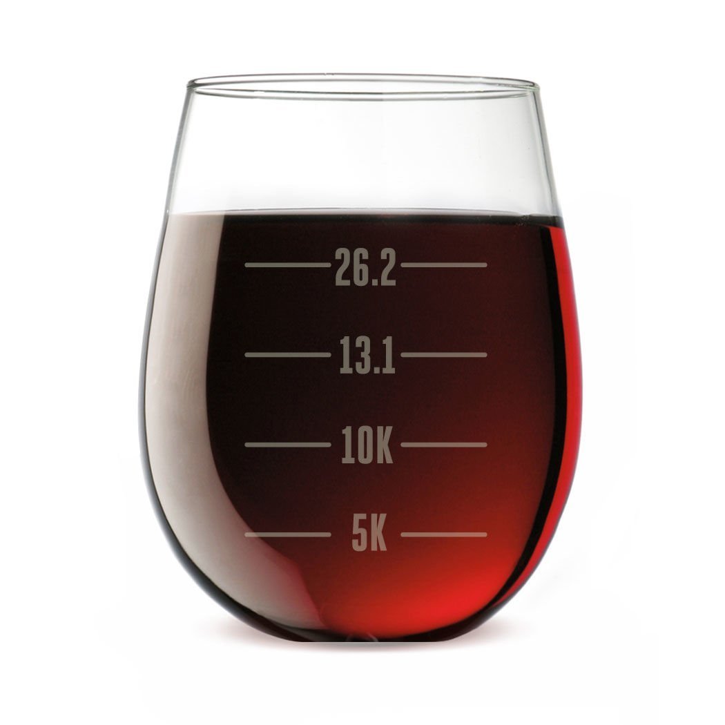 Gone For a Run Running Engraved Wine Glass | Runner's Measurements | 15 oz | tr-22269-N