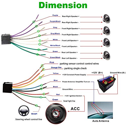 Double Din Car Stereo Radio 7 Inch Touch Screen Bluetooth FM Radio Receiver with USB AUX-in Port Support Smart Phone Mirror Link + Mini 4 LEDs Backup Camera for Toyota Corolla