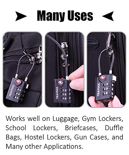 Tsa Approved Luggage Locks, Travel Locks Which Also Work Great As Gym Locks, Toolbox Lock, Backpack And More, Black 4 Pack #TOP5