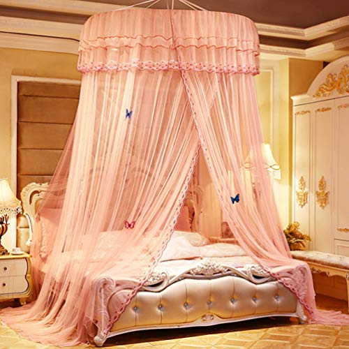 Garneck Princess Bed Canopy, Round Lace Dome Baby Kids Crib Netting Game House Canopy Tent Pink #TOP1