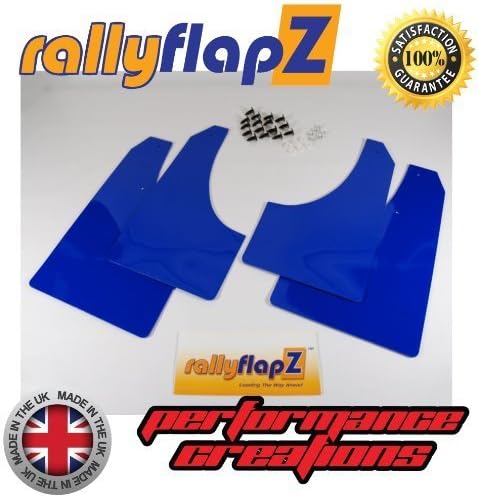 Genuine rallyflapZ (Made in the UK) Full Set of 4 Mudflaps Including all Fixings/Hardware Required & Full Fitting Instructions! (Mud Guard / Mud Flaps Kit) 4mm Thick Flexible PVC Standard Blue (not colour matched)