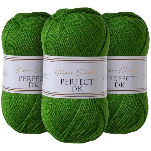 Utopia Crafts DK Double Knitting Yarn 3X 100g (Emerald Green)