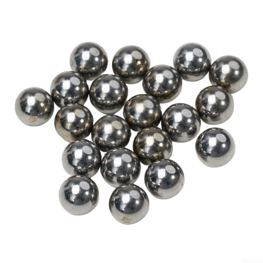 Steel Bearing Balls for Bike Hub Servicing 4.76 mm 3/16 in Front Hub 30 pcs and 6.35 mm 1/4 in Rear Hub 20 pcs G10 Accuracy HRC63 Hardened Steel (6.350MM（1/4）)