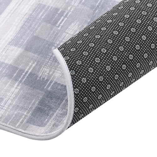 Tappeto Grigio Tessuto 200 X 300 Cm Motivo Geometrico Moderno Soggiorno Camera Da Letto Per Riscaldamento A Pavimento Fondo Antiscivolo - 5