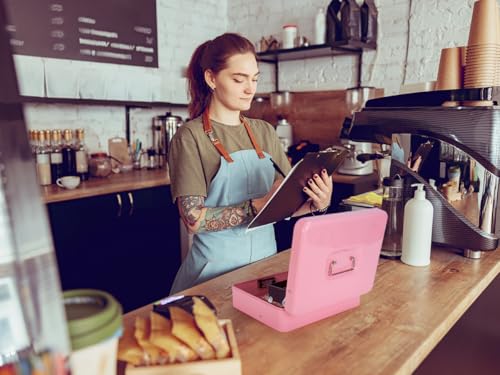 SAFECaixa de dinheiro com bandeja de dinheiro e fechadura de combinação, caixa grande de metal para