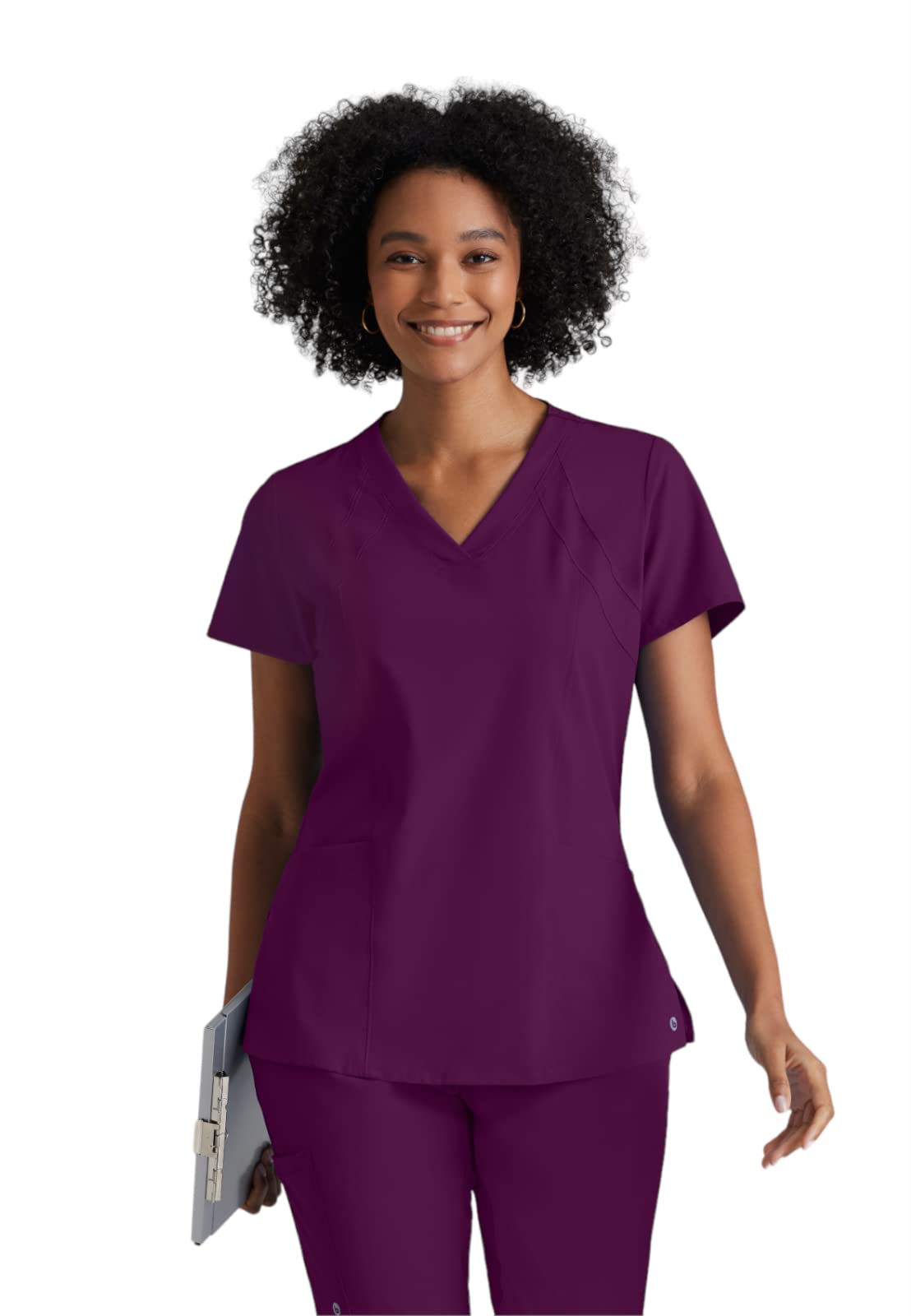 BARCOwomens Racer Top Medical Scrubs Shirts