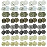 Waziaqoc 40 Sets Magnetic Snaps for Purse Closure, 4 Colors 18mm Magnetic Fastener Replacement Kit Magnetic Snaps for Sewing, Craft, Bags, Clothes, Leather