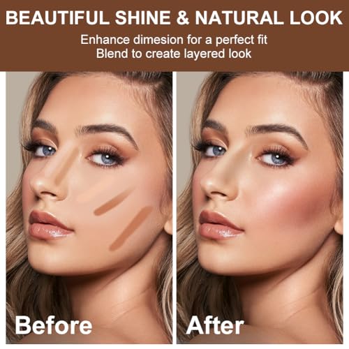 LOPHE Contouring Stick, 4 Farben Konturenstift Make-up Set mit Highlighter Stick, 2-in-1 Contour Highlighter Kit für Geformten Look