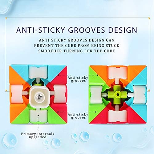 3x3 3x3x3 Cube,Speed Magic Cube 3x3,Easy Turning 3D Puzzle Cube Games Toy Gift for Kids Adults(Stickerless)