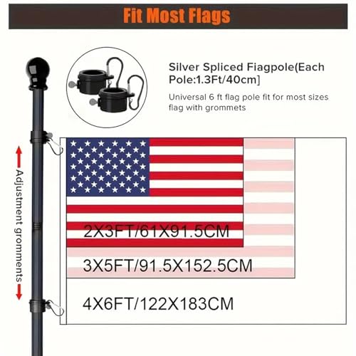 Mât pour drapeau d'excellence en acier inoxydable durable 180 cm - 6