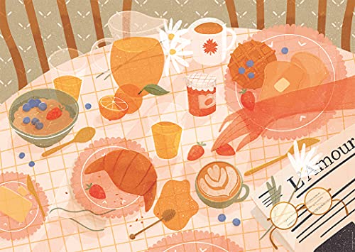 Puzzles Nathan 4005556878161 1500 Teilen – Das Frühstück/Florenz Sabatier (weiße Karten-Kollektion) Puzzle für… – Bild 3