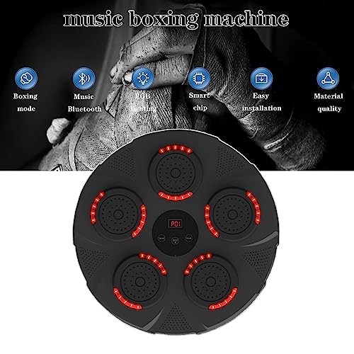 Machine de boxe musicale LED et cible murale électronique 9 modes avec gants rouges - 3