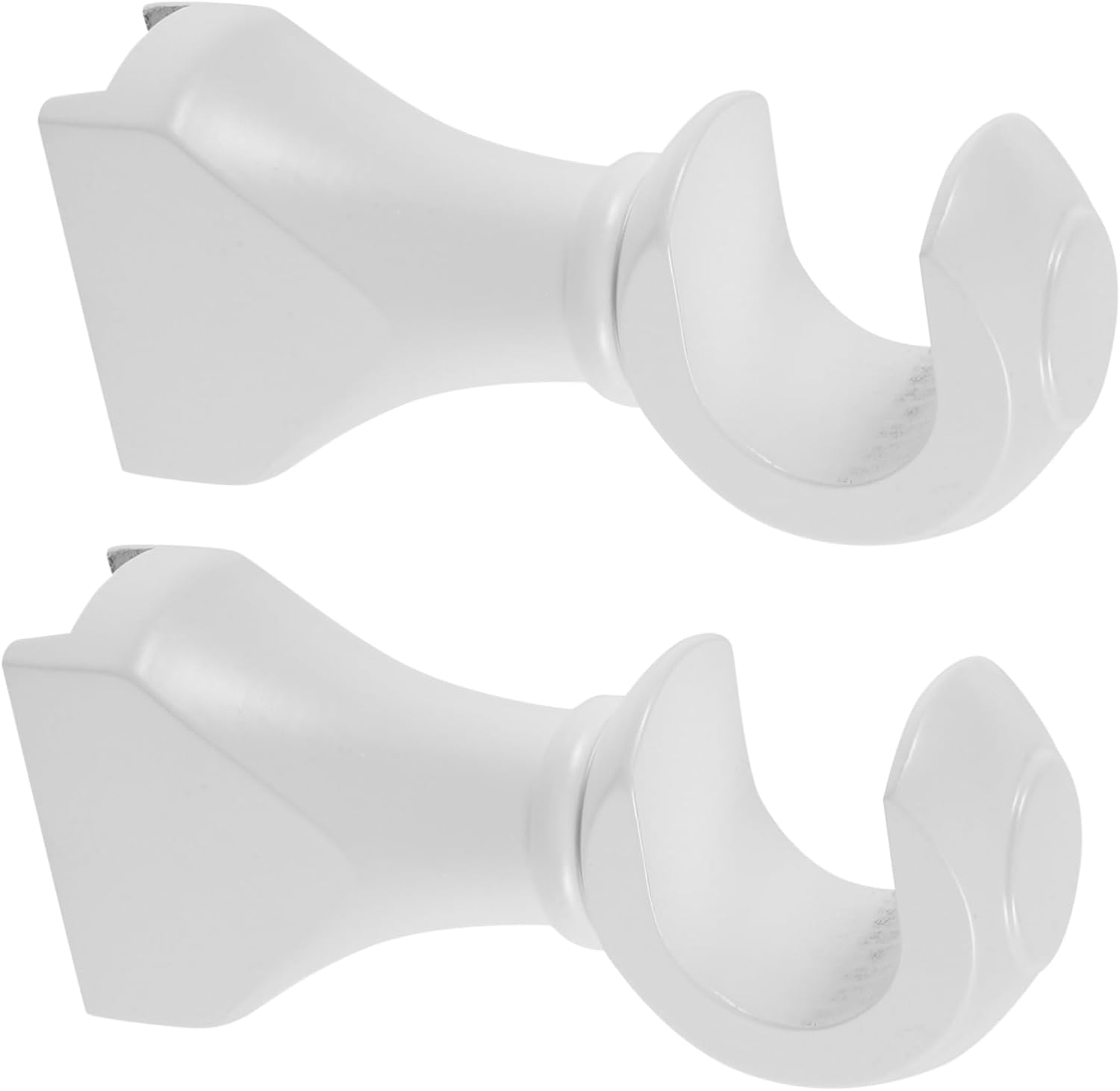 2pcs Curtain Rod Double Bracket Wood Decorative Bracket for Pole Heavy Duty Wall Mounting