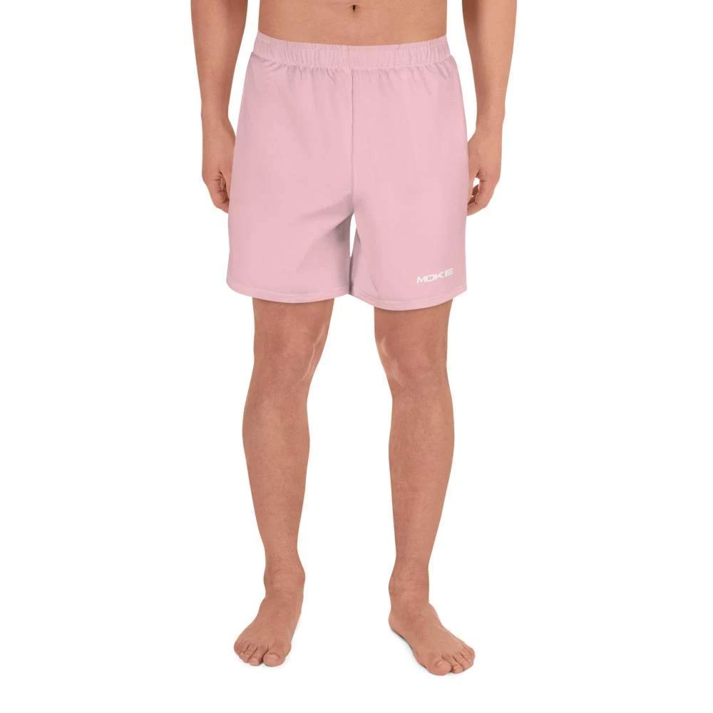 MOKE Pink Mens Athletic Long Shorts